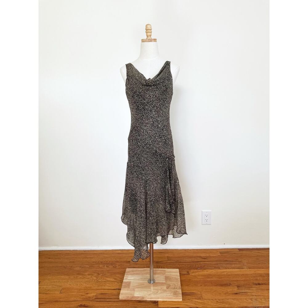 Jonathan Martin 100% Silk Slip Dress Size 8 Fairy Grunge Asymmetrical Bias Y2K